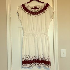 J. Crew Linen Navy and White Dress